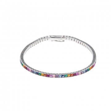Pulsera de Plata Salvatore con Circonitas Multicolor
