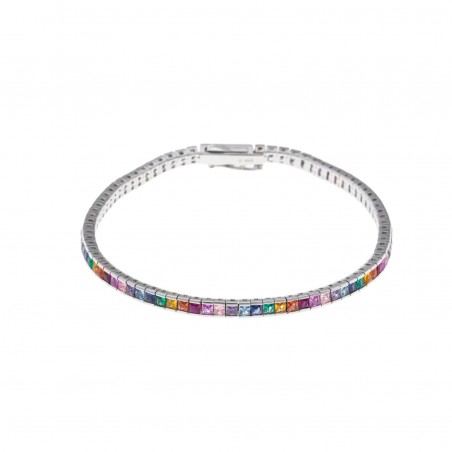 Pulsera de Plata Salvatore con Circonitas Multicolor