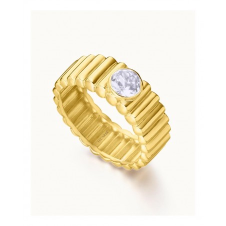Anillo Oro 18K Gallon Decrec. Top Blanco