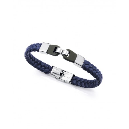 Pulsera de acero y piel trenzada Viceroy Azul