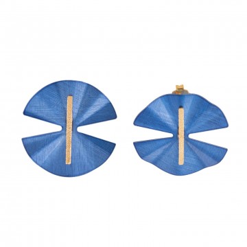 Pendientes Plata Chapado Salvatore Asimétrico Azul