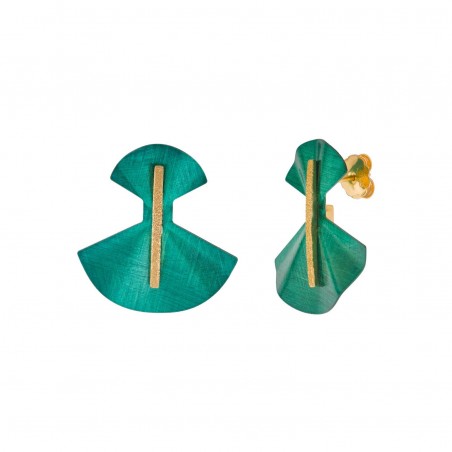 Pendientes Plata Salvatore Asimetrico Verde