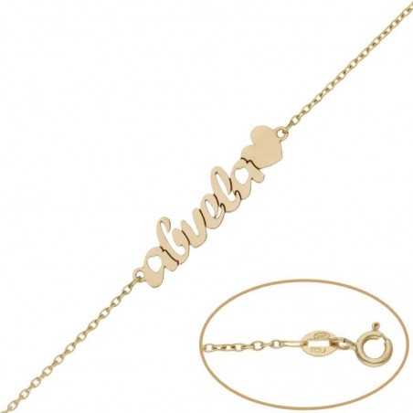 Pulsera Abuela + Corazón Oro 18 Kts