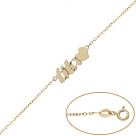 Pulsera Tita + Corazón Oro 18Kts