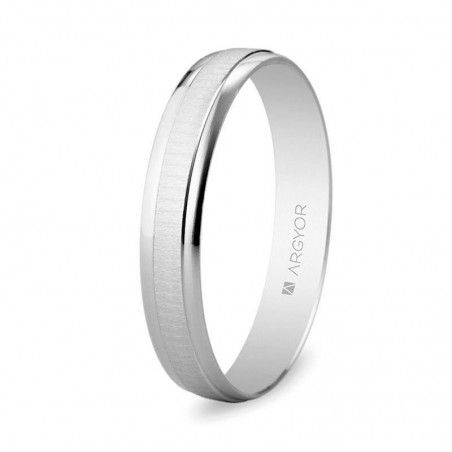 Alianza de boda de oro blanco 18K - 3,5mm