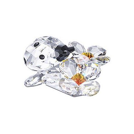Figura de cristal de Swarovski - Mariquita sobre flor
