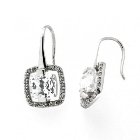 Pendientes de Oro Blanco Swarovski