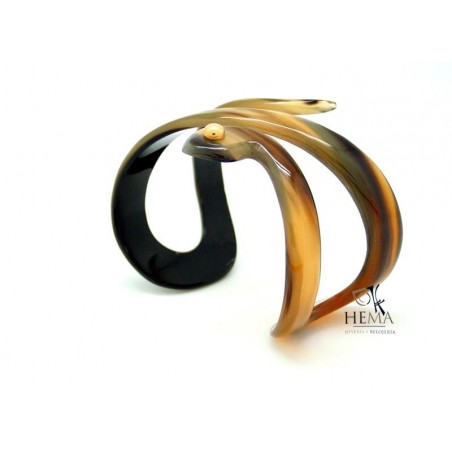 Brazalete Serpiente Asta y Motivo de Oro 18Kts 