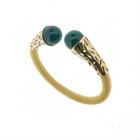 Pulsera de Plata Dorada con Crisoprasa 