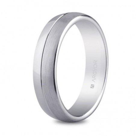 Alianza de plata mate-brillo 5mm confort