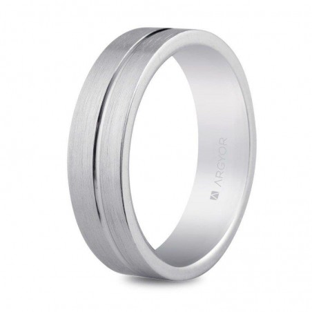 Alianza de plata 5,5mm bisel central