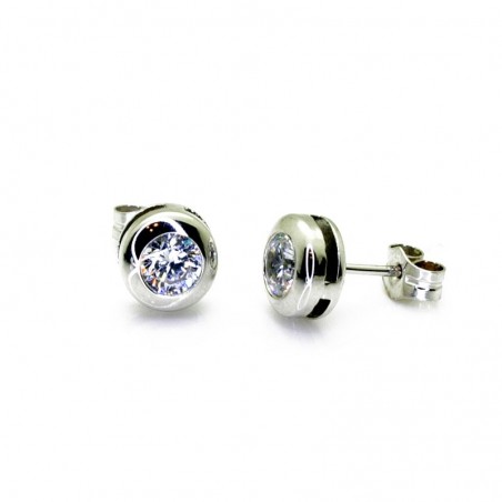 Pendientes Chatón oro Blanco 