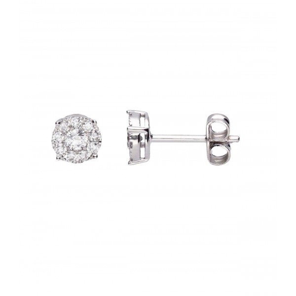 Pendientes Oro Balcno C/ Diamantes engaste Invisible Pendientes Oro Balcno C/ Diamantes engaste Invisible