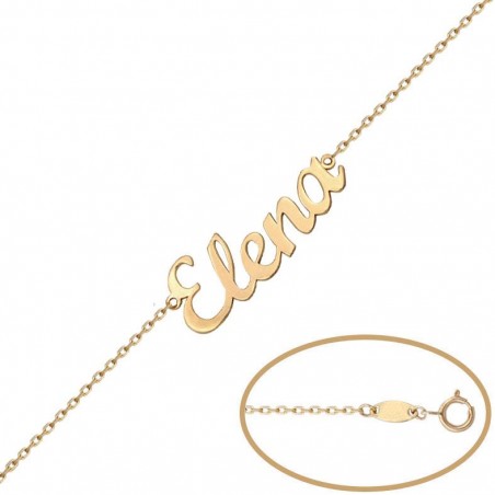 Pulsera Nombre Letra Inglesa Oro 18K