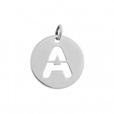 Colgante Letra Calada Oro Blanco 18K - 12MM