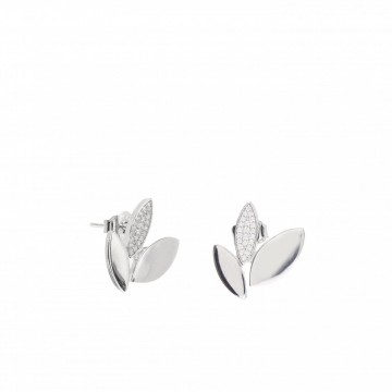 Pendientes de Plata con Diseño de tres Hojas