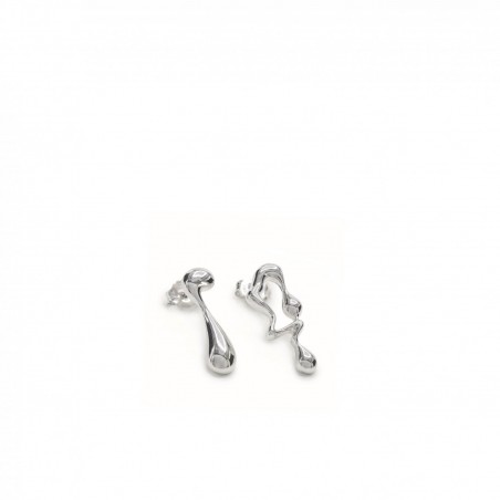 Pendientes Plata Goteo Líquido e Irregular