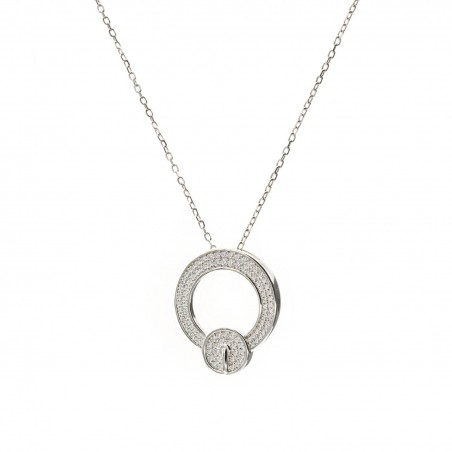 Colgante de Plata Diseño Hebilla con Circonitas