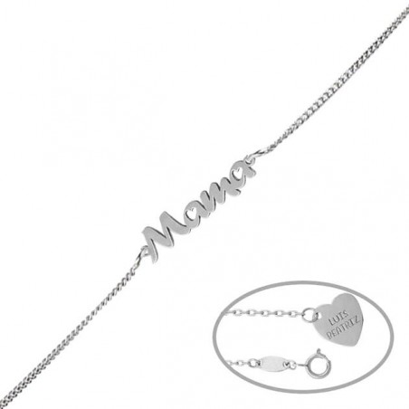 Pulsera Plata Nombre Personalizado + Corazón