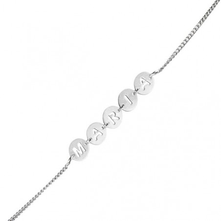 Pulsera de plata chapitas con iniciales