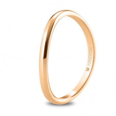 Anillo de Oro Rosa de 18Kts de forma ondulada