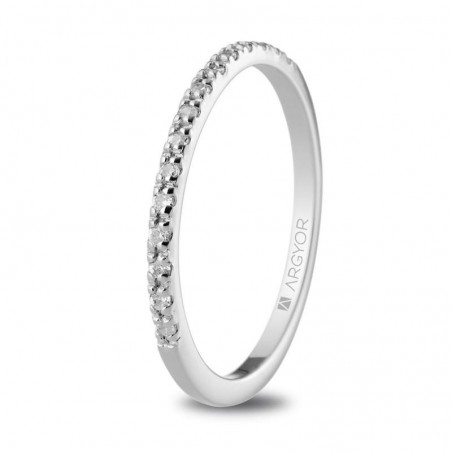 Anillo en oro blanco 18k c/ circonitas