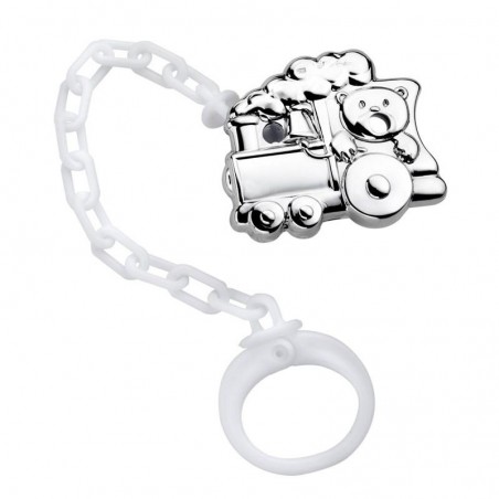 Pinza para chupete Trenecito de Plata