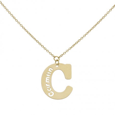 Gargantilla Letra + Nombre Oro 18Kt con Cadena