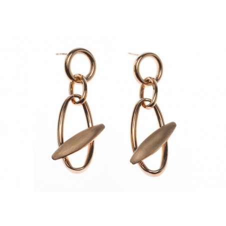 Pendientes largos de plata Ovalo