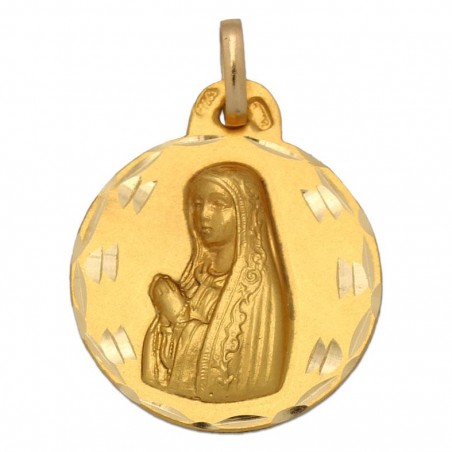 Medalla Oro 18Kts Virgen de Fátima - 19mm