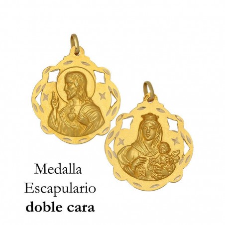 Medalla Oro 18Kts Escapulario 20x23 mm