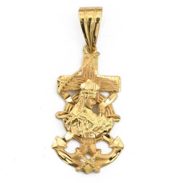 Cruz de Oro 18K Marinera C/Virgen del Carmen