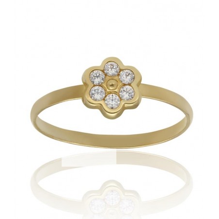 Anillo Oro 18K Flor Niña