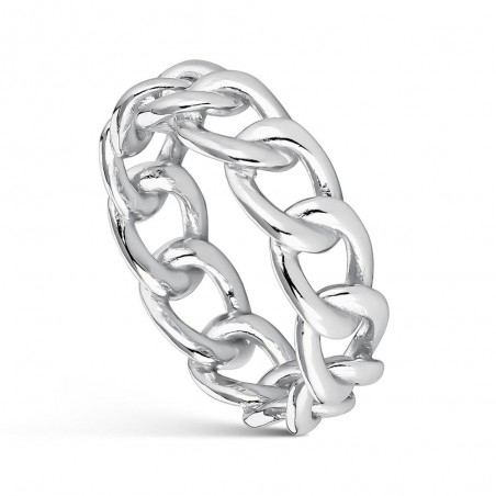 Anillo de plata rodiado barbado