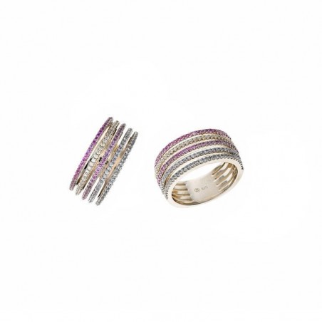 Sortija de plata Salvatore Multicolor 