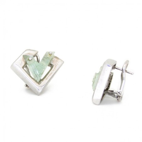 Pendientes de Plata con Fluorita Verde