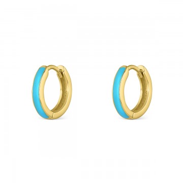 Pendientes aro 2 x 14 mm Azul Turquesa
