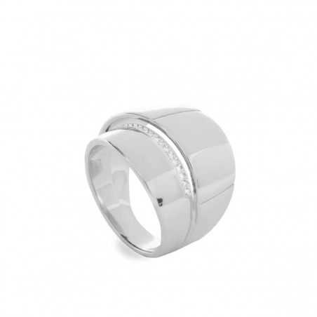 Anillo grande de plata diseño anillo doble