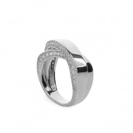Anillos de plata diseño sobrepuesto con circonitas