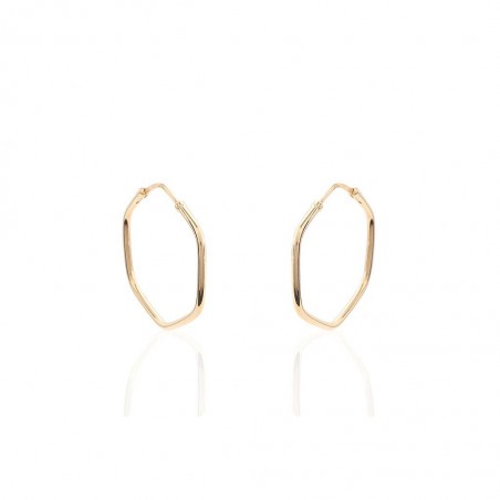 Pendientes Aro Hexagonal de Oro 18K - 25x1,5mm