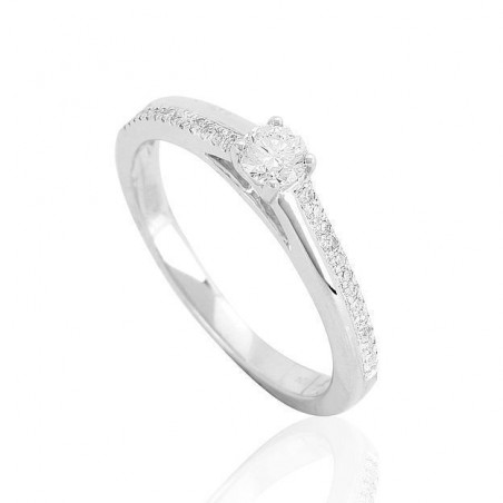 Sortija Oro Blanco 18K Diamantes 0,25ct