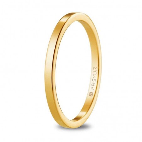 Alianza de oro amarillo 18k plana gruesa
