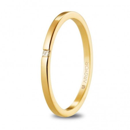 Anillo de boda de oro 18k con diamante