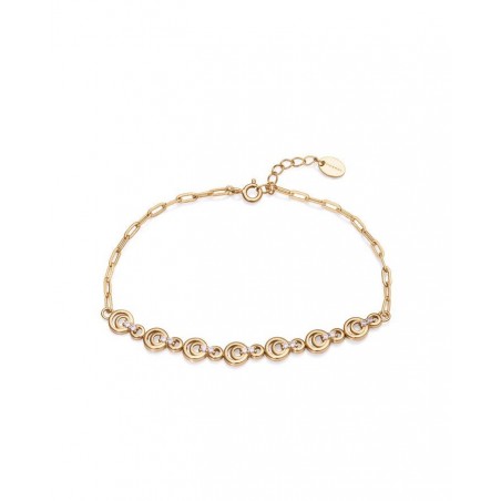 Pulsera de plata bañada en oro con circonitas blancas