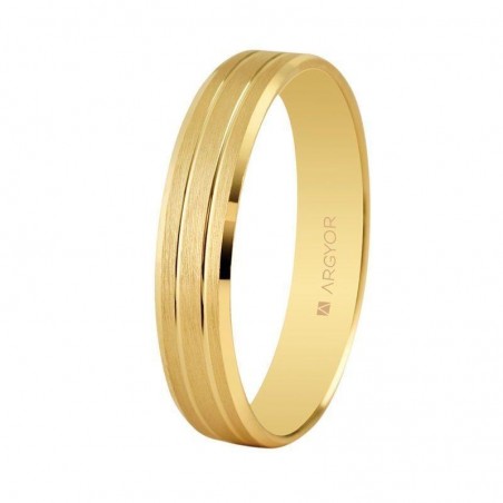 Alianza de boda oro 18K satinada-brillo 4mm