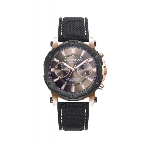 Viceroy - Reloj de hombre Viceroy Heat con caja de acero bicolor y correa  negra de Nylon