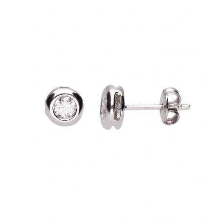 Pendientes Oro Blanco 18K con 2 diamantes 0.204quilates H-SI