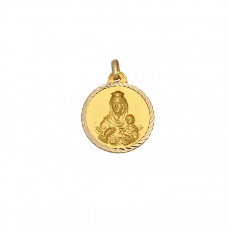 Medalla Oro 18K Virgen del Carmen - 14mm