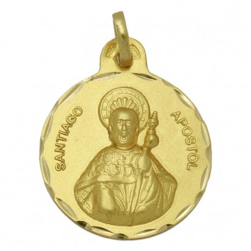 Medalla Oro 18K Santiago Apostol - 21mm