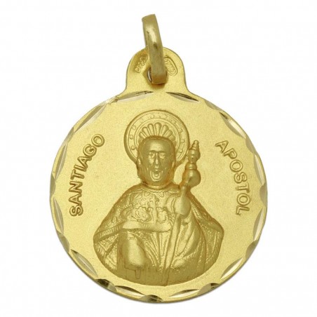 Medalla Oro 18K Santiago Apostol - 21mm